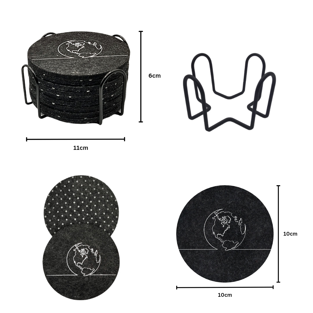 CARDEN Untersetzer aus Filz - 10er Set mit Exklusivem One Line One World Design