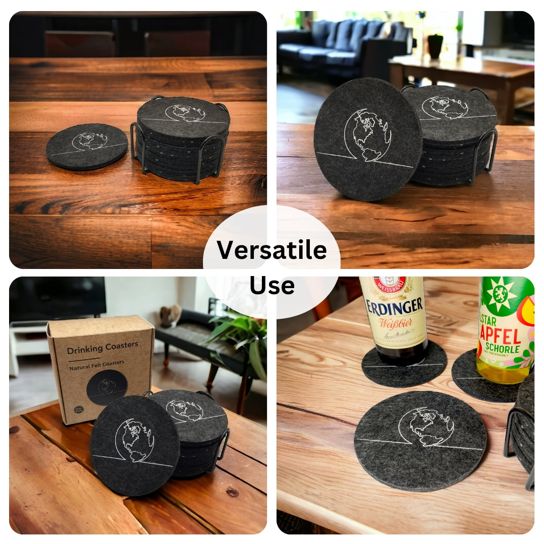 CARDEN Untersetzer aus Filz - 10er Set mit Exklusivem One Line One World Design