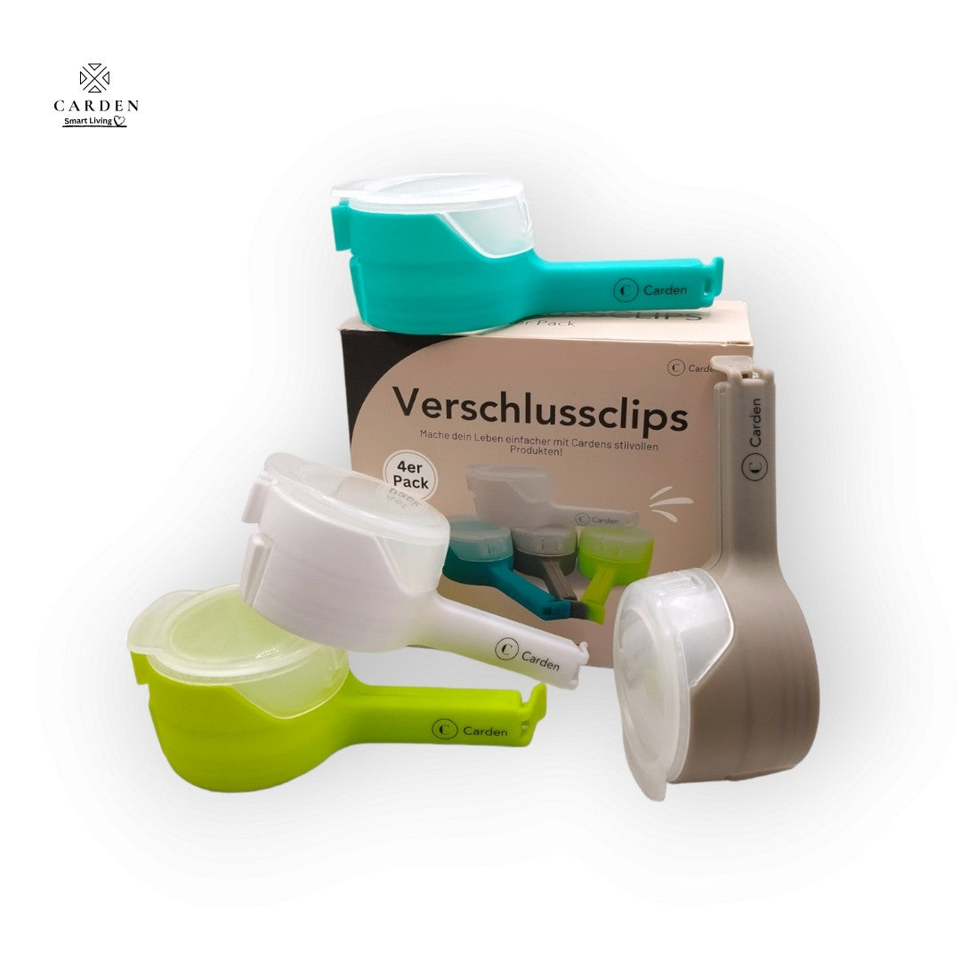 CARDEN - Verschlussclips mit Ausgießer, 4er-Set