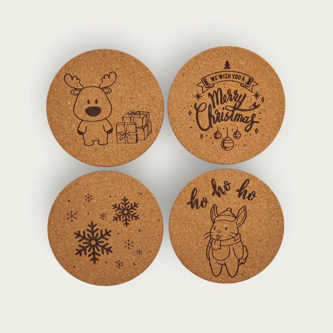 CARDEN Christmas Coasters - Natural Cork, 12er pack LIMITED OFFER