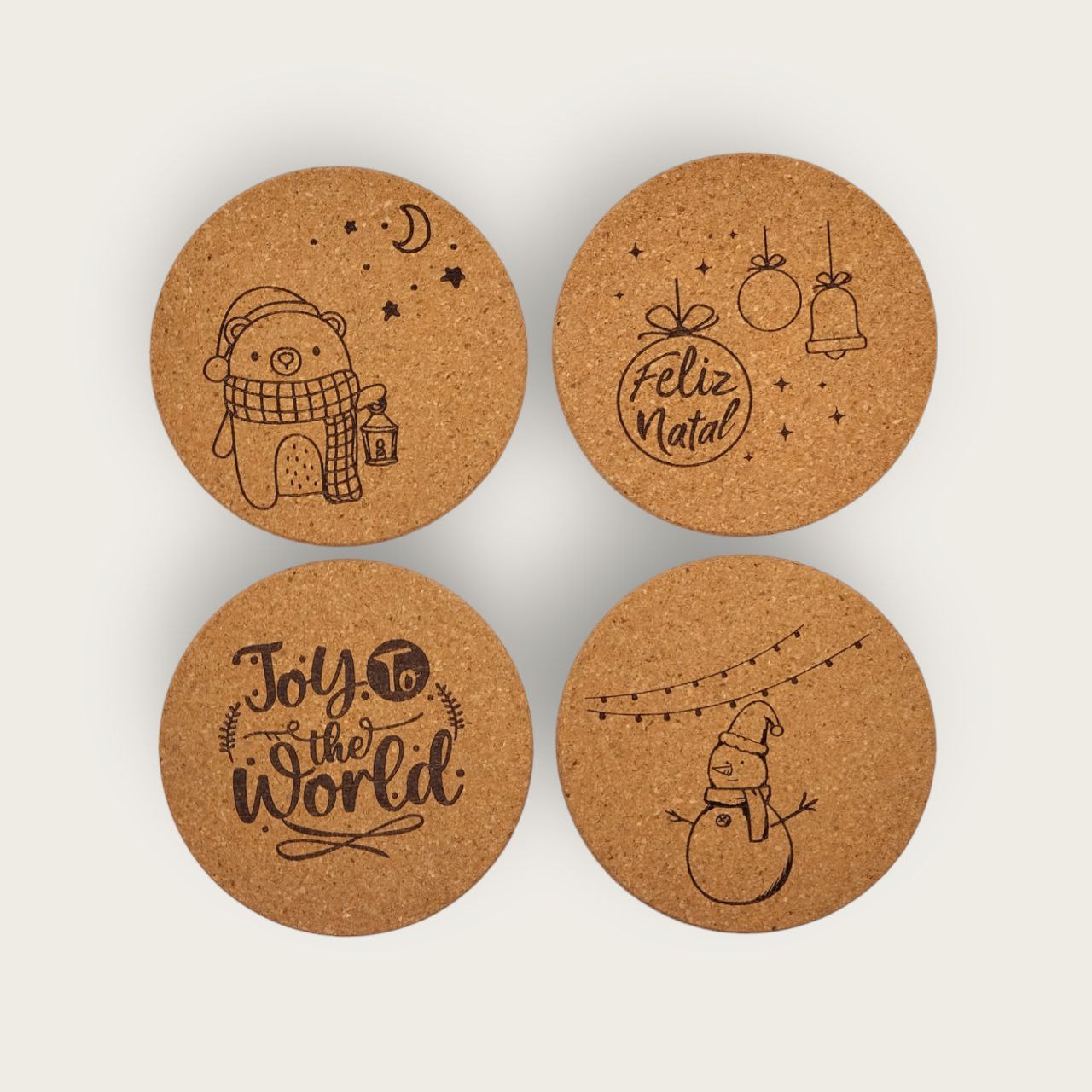 CARDEN Christmas Coasters - Natural Cork, 12er pack LIMITED OFFER