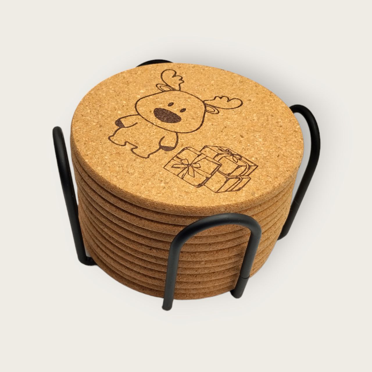 CARDEN Christmas Coasters - Natural Cork, 12er pack LIMITED OFFER